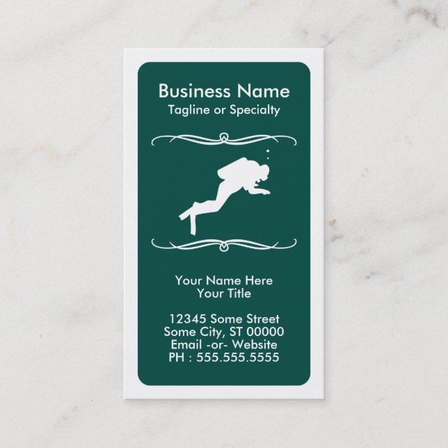 mod scuba diving business card (Front)