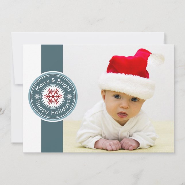 Mod Seal Photo Holiday card (Front)