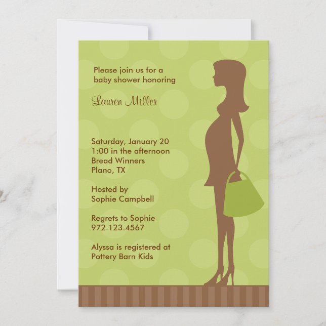 Mod Silhouette Baby Shower Invitations (Front)