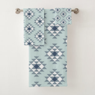Mod Southwest Geometric Navy Mint Bath Towel Set