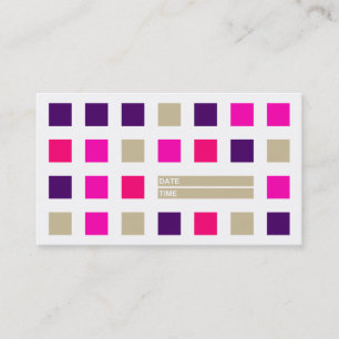 mod squares appointment card (pinks)
