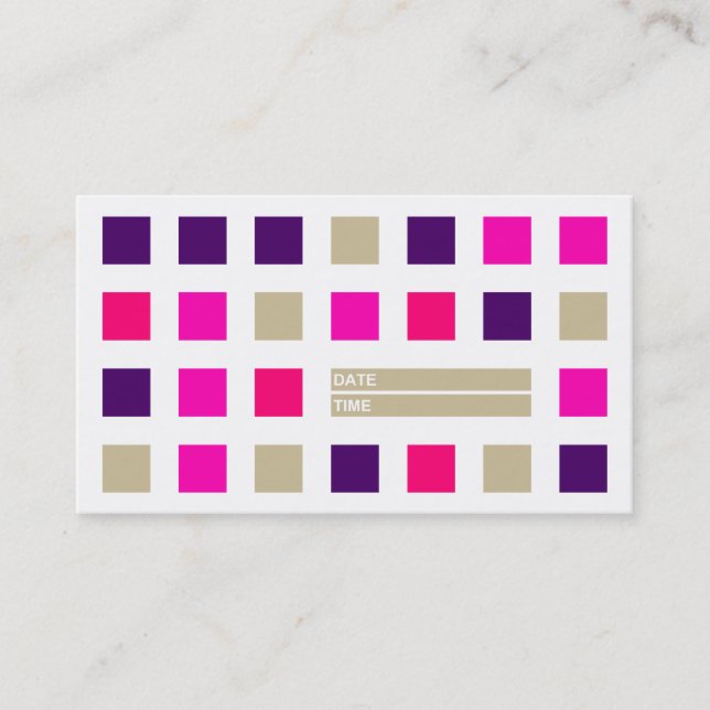 mod squares appointment card (pinks) (Front)