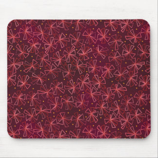 Mod Starburst Maroon and Pink Mouse Pad