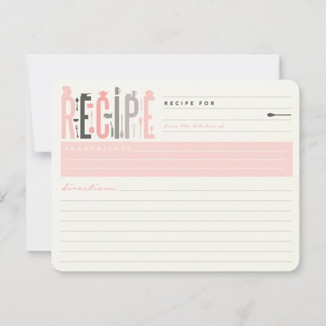 Mod Stock The Kitchen Bridal Shower Recipe Card (Front)