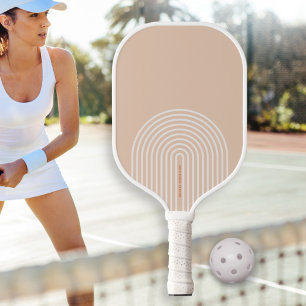 Mod Striped Arch Neutral Colours Custom Text Pickl Pickleball Paddle