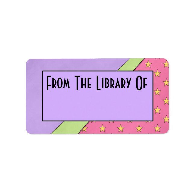 Mod Style Reading Library Of Bookplate Gift Label (Front)