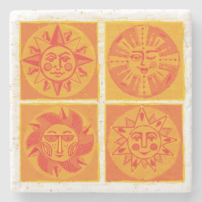 Mod Sun Faces Orange Coaster (Front)
