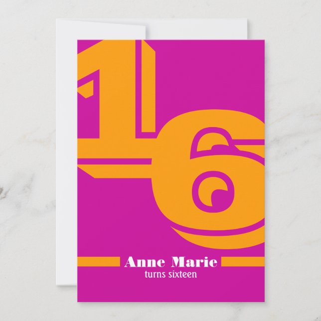 Mod Sweet Sixteen Invitation (Front)