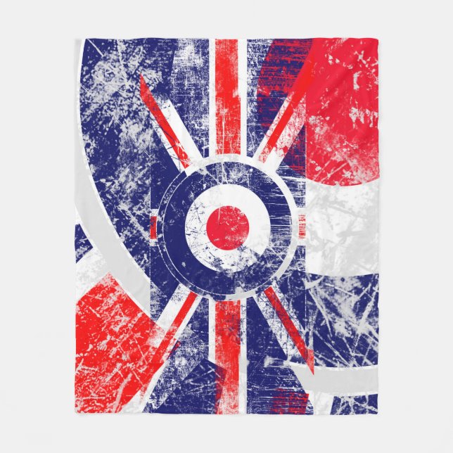Mod Target Mods UK Target Grunge Roundel Fleece Blanket (Front)