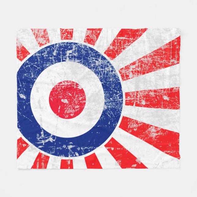 Mod Target Mods USA Target Grunge Roundel Fleece Blanket (Front (Horizontal))