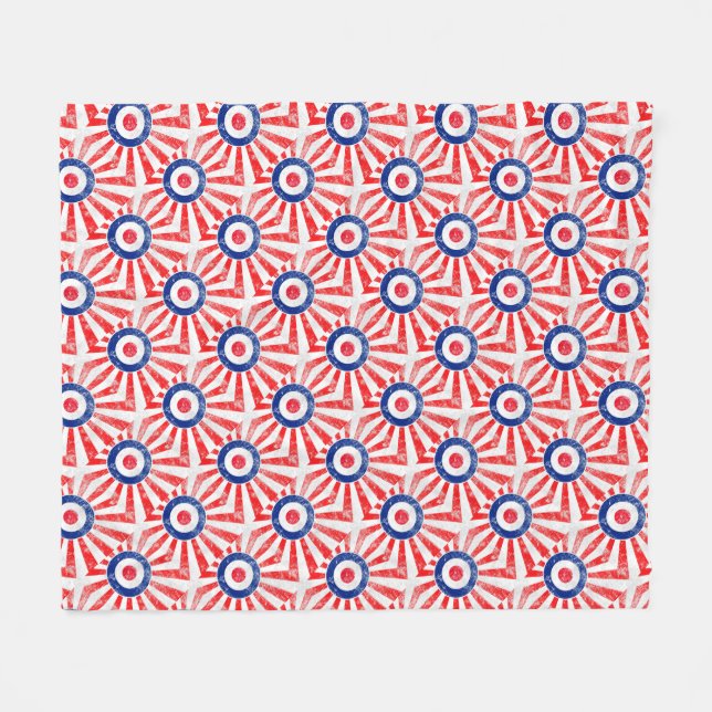 Mod Target Mods USA Target Grunge Roundel Fleece Blanket (Front (Horizontal))