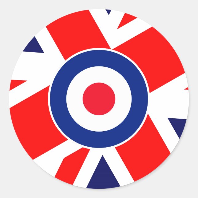 Mod Target on UK Flag Classic Round Sticker (Front)
