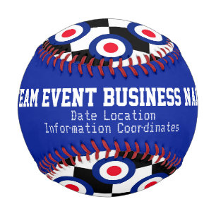 Mod Target Roundel Pattern Polka Dots Personalised Baseball