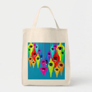 Mod Tear Drop Christmas Canvas Tote Bag