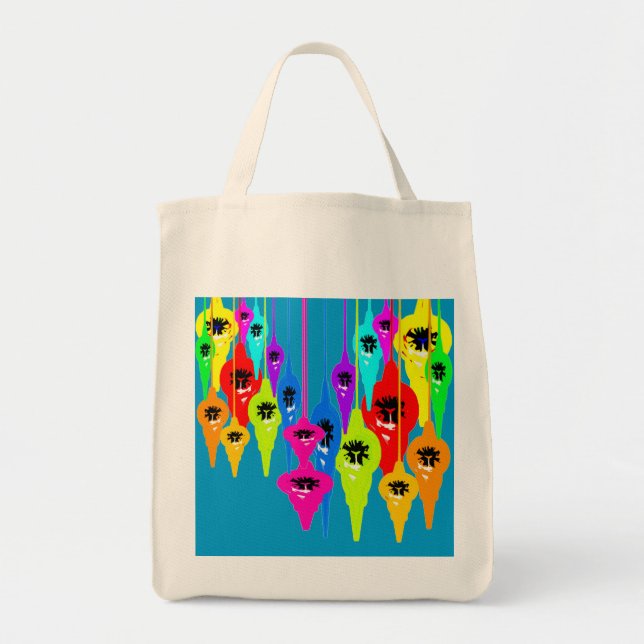 Mod Tear Drop Christmas Canvas Tote Bag (Front)