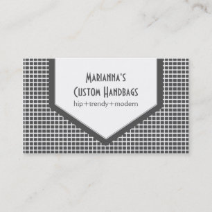 Mod Tiles Business Card, Charcoal Grey Card