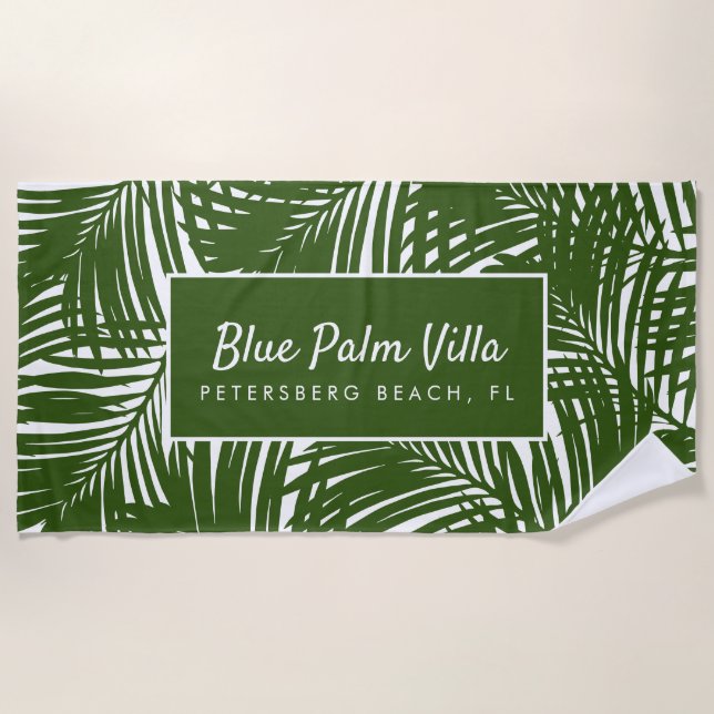 Mod Tropics Palm Leaf Pattern Beach House Beach Towel (Front)