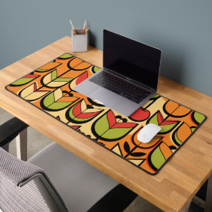 Mod Tulip Flower Power - 70s Graphic Floral Desk Mat