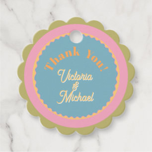 Mod Wedding Daisy Colourful thank you Favour Tags