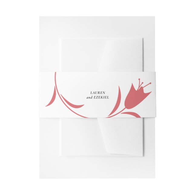 MOD WHITE TULIP WEDDING INVITATION BELLY BAND (Front Example)