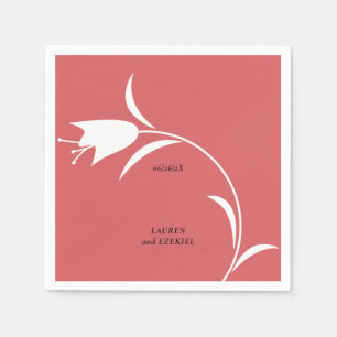 MOD WHITE TULIP WEDDING NAPKIN