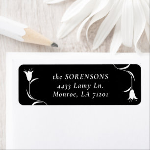 MOD WHITE TULIP WEDDING Return Address Label