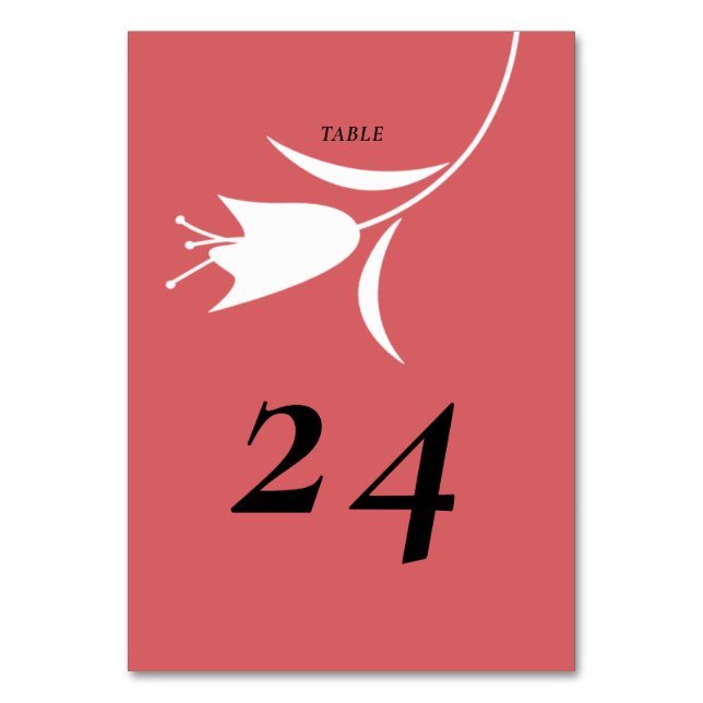 MOD WHITE TULIP WEDDING TABLE NUMBER (Front)