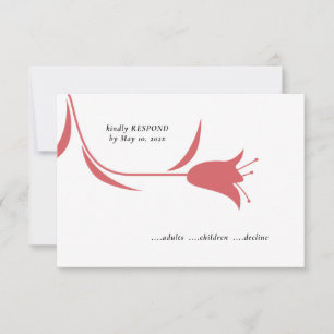 MOD WINE TULIP WEDDING RSVP CARD