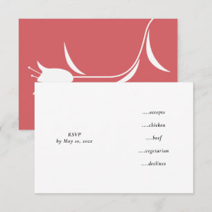 MOD WINE TULIP WEDDING RSVP CARD
