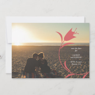 MOD WINE TULIP WEDDING SAVE THE DATE INVITATION