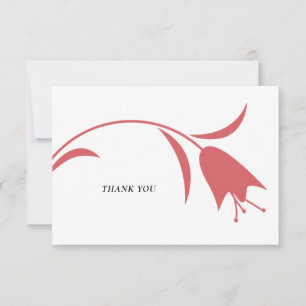 MOD WINE TULIP WEDDING THANK YOU CARD