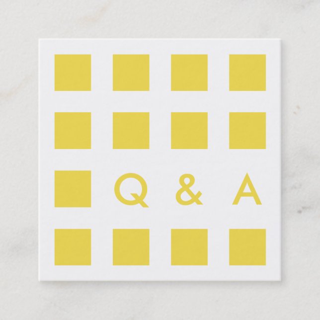 mod yellow squares square business card (Front)