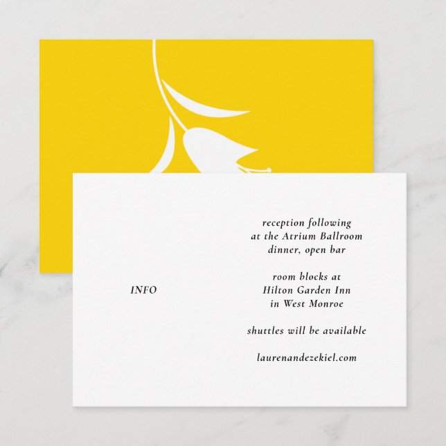 MOD YELLOW TULIP WEDDING ENCLOSURE CARD (Front/Back)