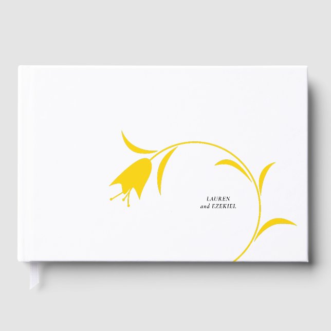MOD YELLOW TULIP WEDDING GUEST BOOK (Front)