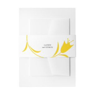 MOD YELLOW TULIP WEDDING INVITATION BELLY BAND