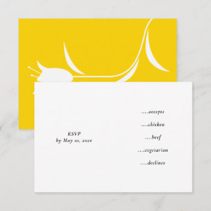 MOD YELLOW TULIP WEDDING RSVP CARD