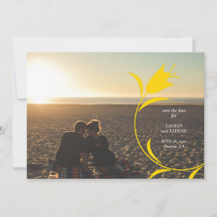 MOD YELLOW TULIP WEDDING SAVE THE DATE INVITATION