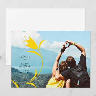 MOD YELLOW TULIP WEDDING SAVE THE DATE INVITATION