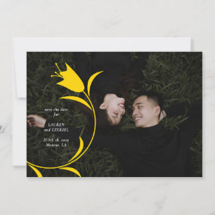 MOD YELLOW TULIP WEDDING SAVE THE DATE INVITATION