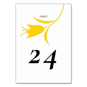MOD YELLOW TULIP WEDDING TABLE NUMBER