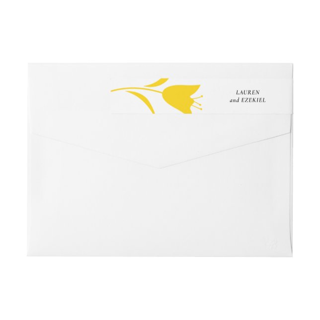 MOD YELLOW TULIP WEDDING WRAP AROUND LABEL (Back)