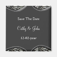 mod zebra print Save the date magnet