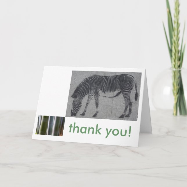 Mod Zebra Thank You Card (Front)