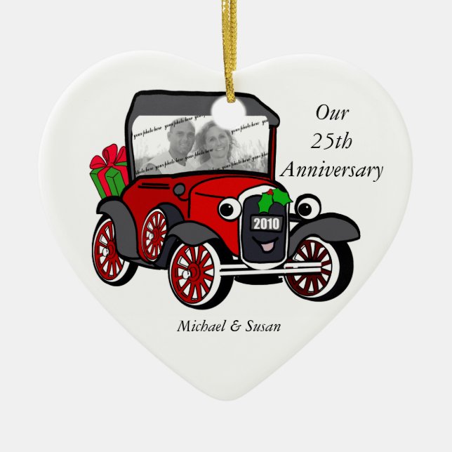 Model A Photo Christmas Ceramic Tree Decoration (Front)