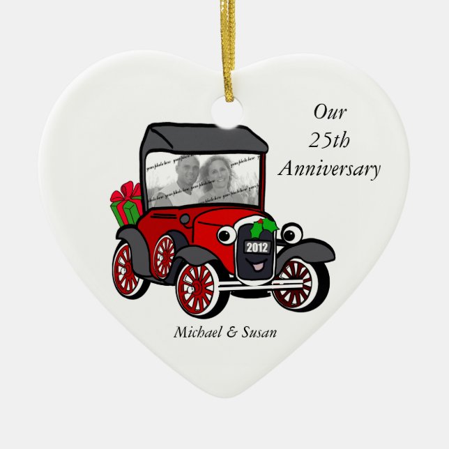 Model A Photo Christmas Ceramic Tree Decoration (Front)