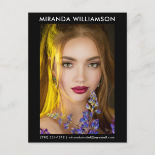 Model Actor 1 Photo Comp Card Postcard Black