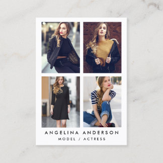 Model Actor 4 Photo Large Business Card White