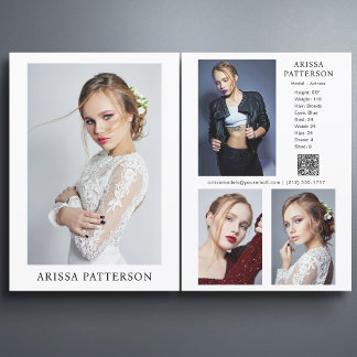 Model Actor 5x7 Comp SED Card QR 4 Photo 2 Sided