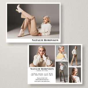 Model Actor 6 Photo Comp Card Portfolio Template