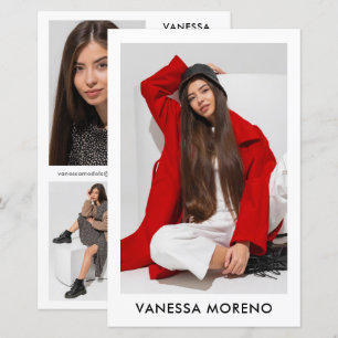 Model Actor Comp Card 4 Photo 2 Sided White Flyer